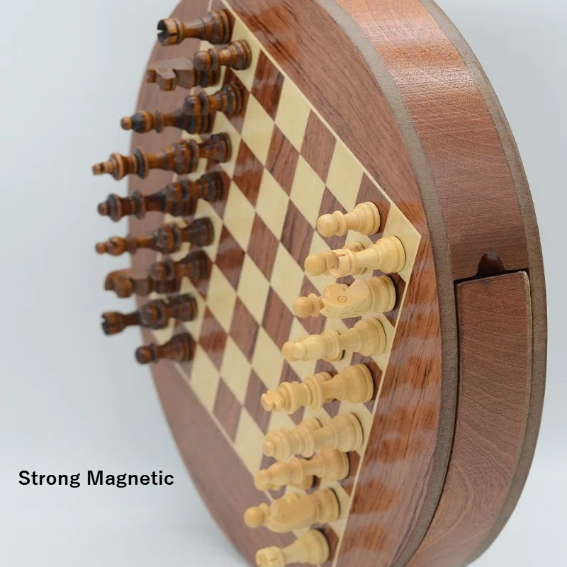 Magnetic Travel Chess - مجموعة لعبة شطرنج مغناطيسية من الخشب